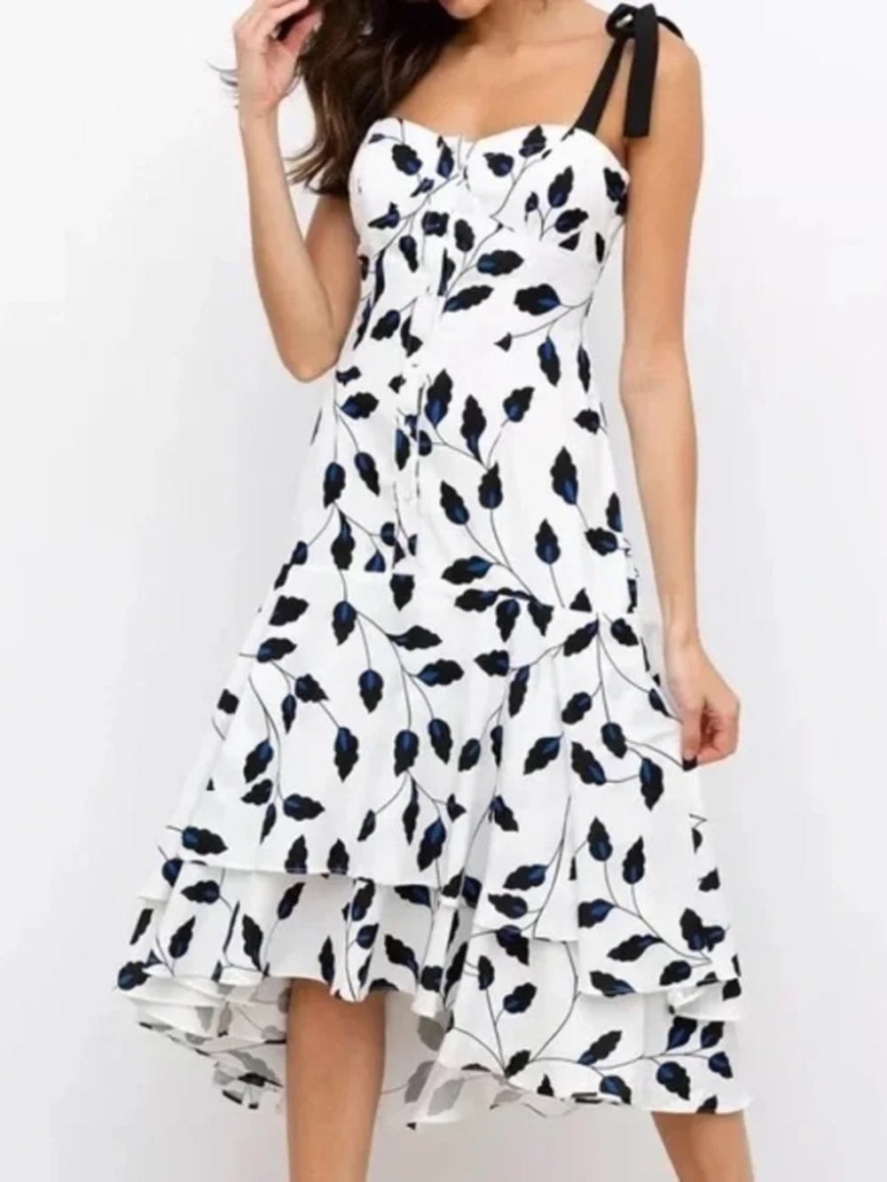Yumi Kim Tie Strap Asymmetric Midi Dress - size M